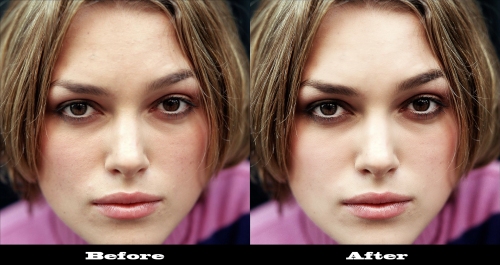 før og etter resultat av bilderedigering